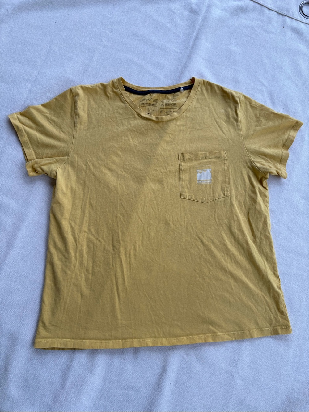 Women’s PATAGONIA Yellow Pocket Crew Neck T-Shirt
